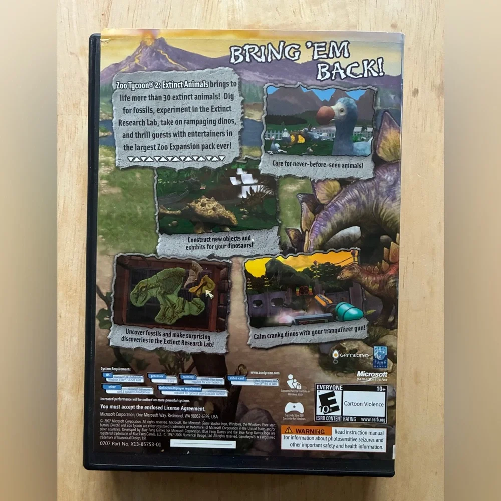 Zoo Tycoon 2 Extinct Animals Expansion Pack PC 2007 Microsoft